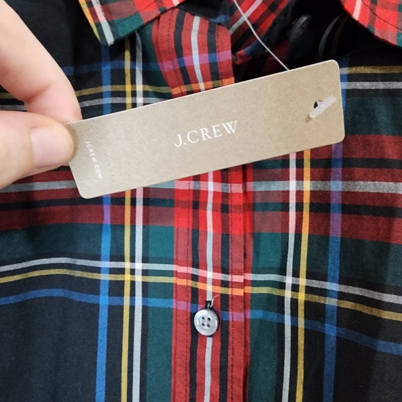 NWT J. Crew Perfect Shirt Womens 2 Stewart Plaid Fall Button Front Collar Shirt - Picture 11 of 13
